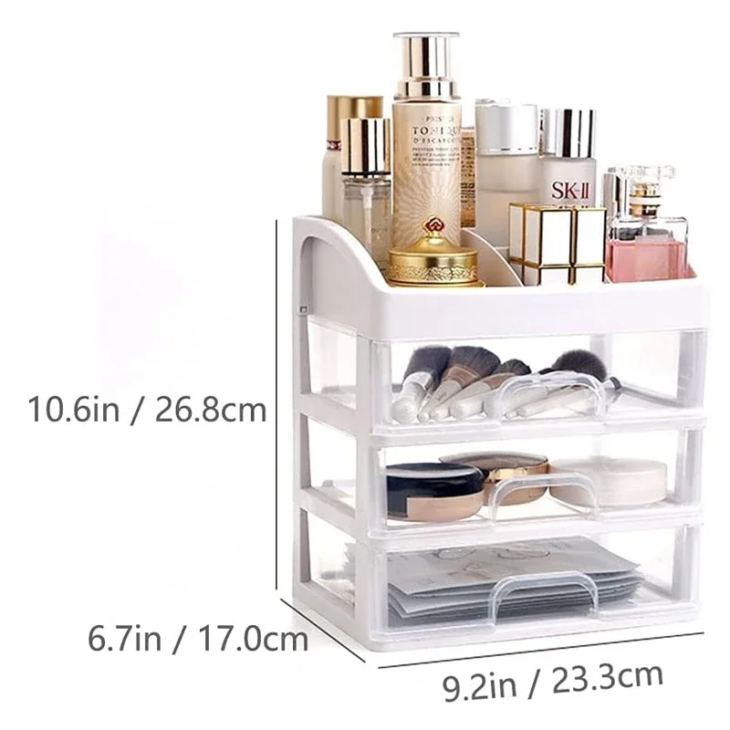 Description Picture 3 of itemDrawer Makeup Organizer Large Capacity Plastic Makeup Storage Box Lipstick Holder Large Capacity Office Supplies Storage Box