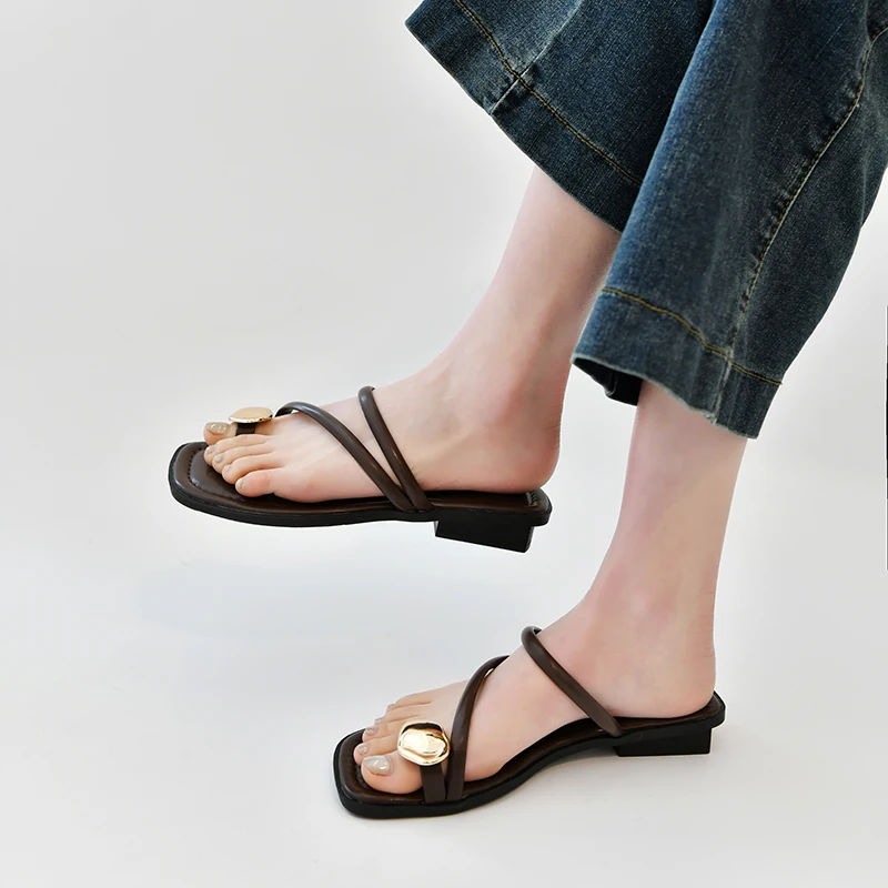 2025 Summer Beach Flip Flop Clip Toe Women Flats Slippers Shoes Outdoor Casual Ladies Low Heel Slides 6