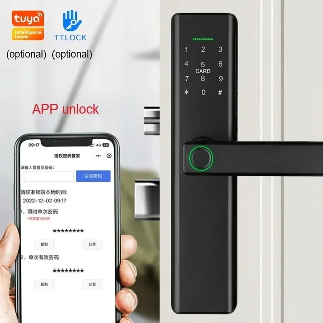 Tuya WIFI Smart Door Lock Fingerprint Lock TTlock BLE Fingerprint Password IC Card NFC Key Remote Unlock Electronic Locks 1