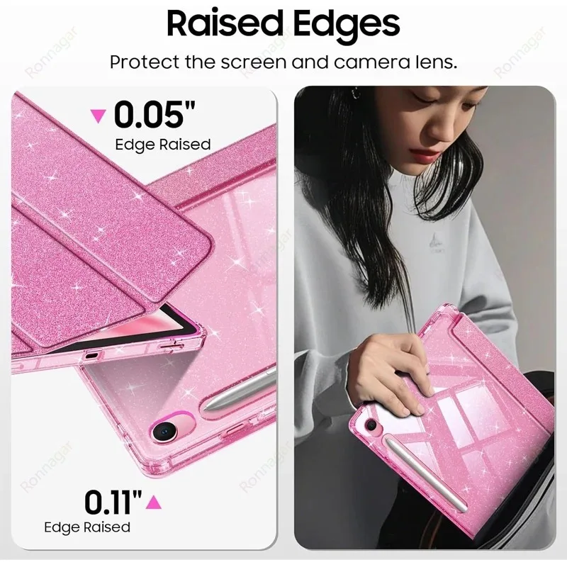 Glittering Sparkly Tablet Case with Pencil Holder