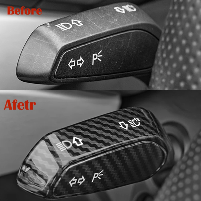 Center control interior modification wiper lever steering rod patch carbon fiber texture decoration For Audi A6 A4 A3 Q3 Q5 Q7