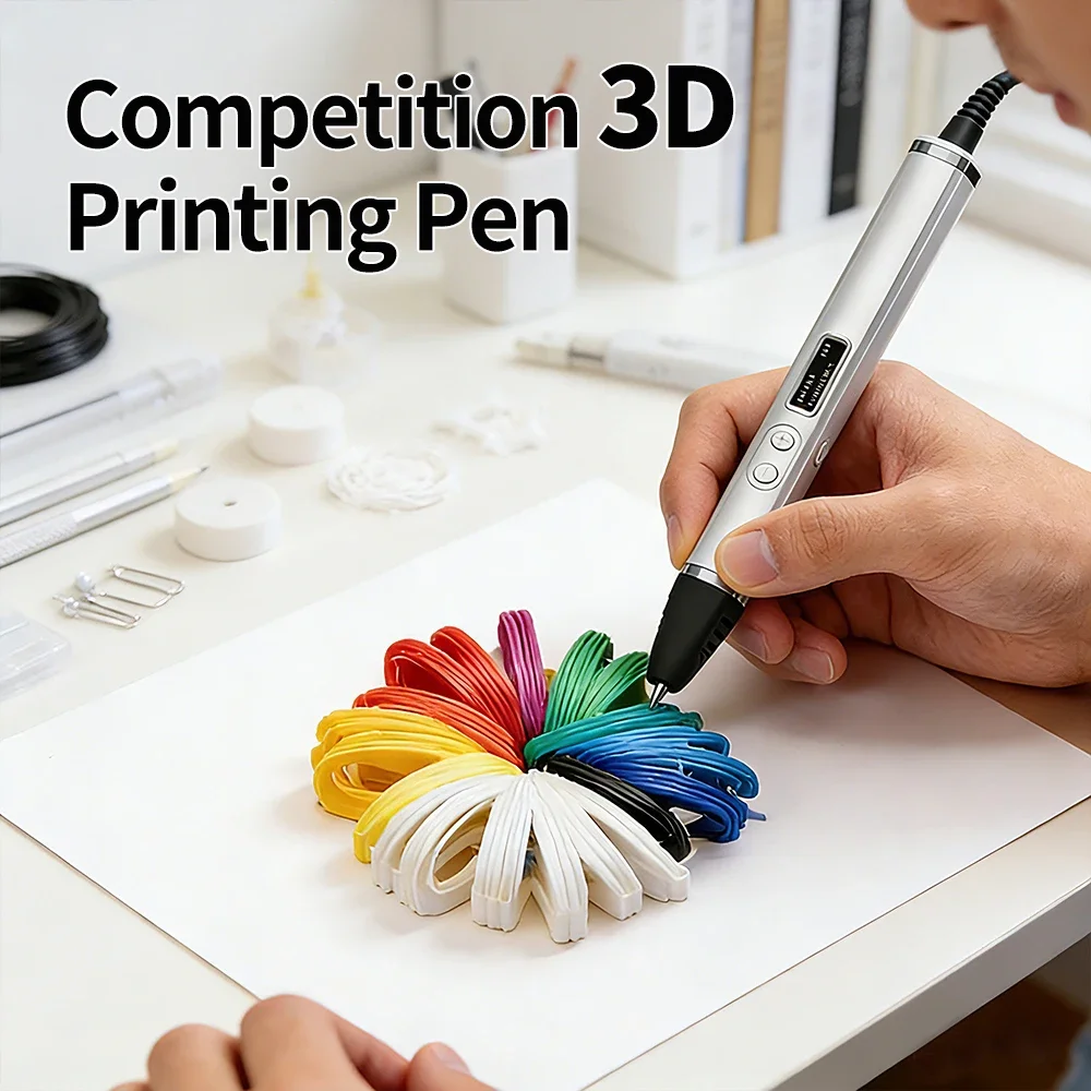 3D 프린팅 펜 대회 수준 OLED 디스플레이 전문가용 3D 프린트 펜 (PLA 필라멘트 포함) 3D 낙서 제작용 분리형 디자인