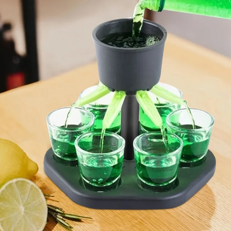6 Shot Glass Dispenser Whisky Beer Wine Liquor Party Games Drinking Tools Bar Accessories shot glasses cocktail bar tools