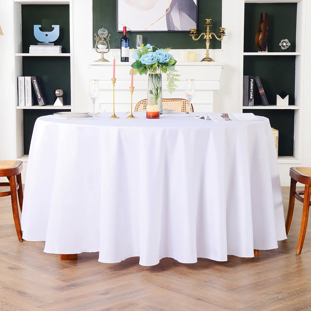 Round Tablecloth Satin Table Cloth Overlays Wedding Christmas Baby Shower Birthday Christmas Banquet Decor Home Dining Table