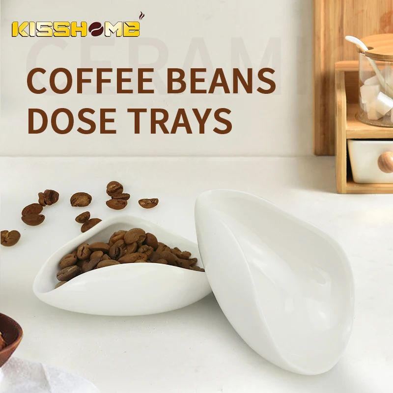 CoffeeBeansDoseTraysPureWhiteCeramicCoffeeBeanDosingMeasure