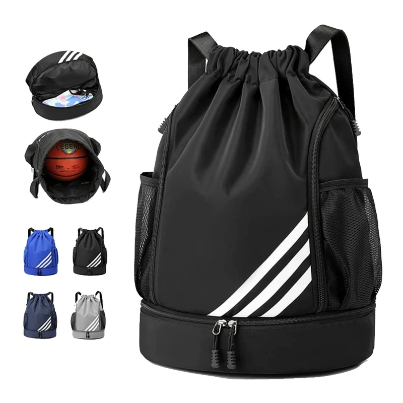 Sports Backpack Multi Pocket Large Capacity Waterproof Drawstring