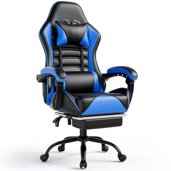 Video Game Chair for Adults, Computer Chair Gaming Chairs for Kids, Adjustable Lumbar Pillow Headrest Office Desk Chair
