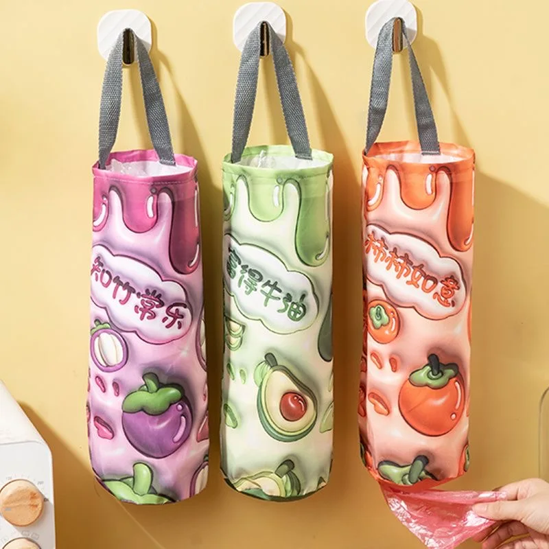 Garbage bag storage tool kitchen plastic bag large capacity collector household wall mounted storage hanging bag 5