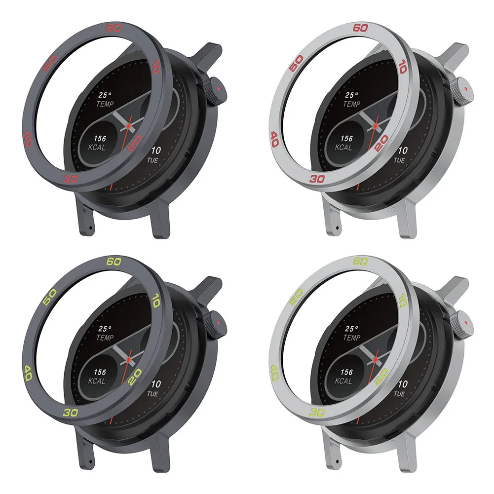Premium Metal Bezel Watch Case with Tempered Glass Screen Protector and Strap Cover