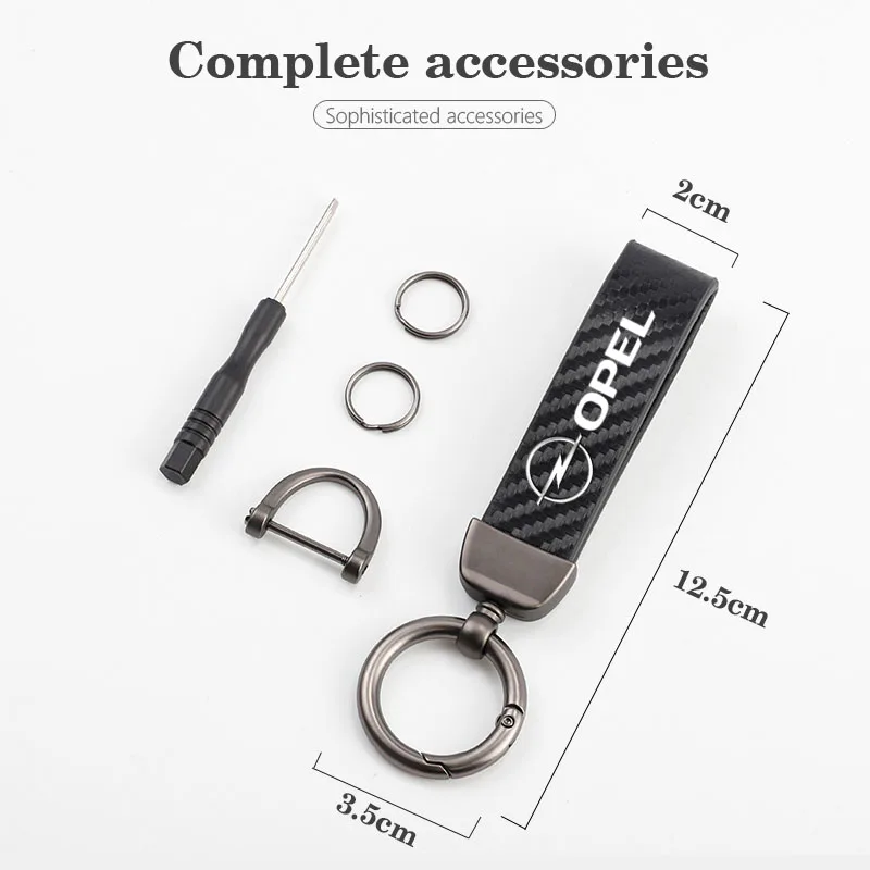 Leather Carbon Fiber Car Keychain Zinc Alloy Keyrings For Opel Corsa Astra  Insignia Vectra Zafira Meriva Mokka Grandland Vivaro