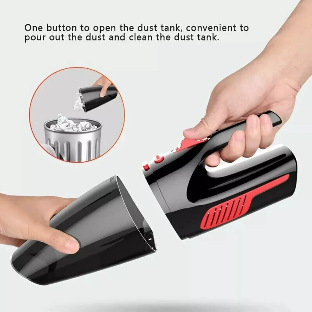Powerful Handheld Car Vacuum 120W 12V 5000PA for Car Home Super Suction Wet/Dry Dual-Use Cordless/Car Plug Cleaner
