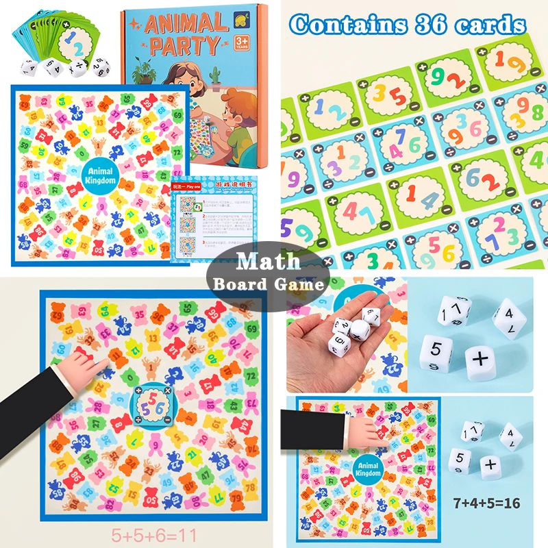 Math Thinking Board Games Kids Toys Montessori Arithmetic Educational Shape Matching Social Games Parent-child Interactive Games 3