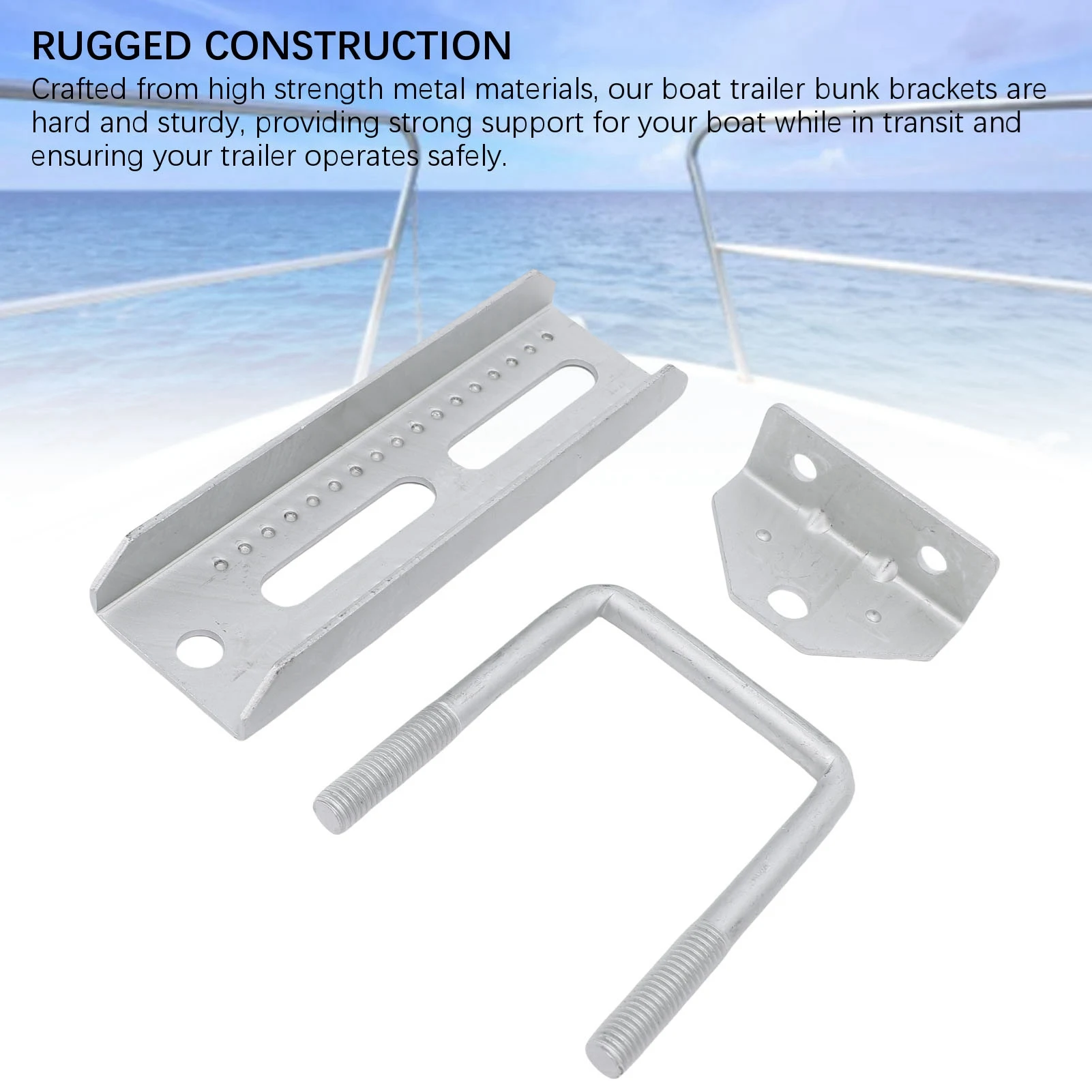 4 Sets 8in Boat Trailer Bunk Brackets Galvanized Rotary Top Bracket Kit for 3x3in Crossmember Boat Trailer Crossmember Brackets