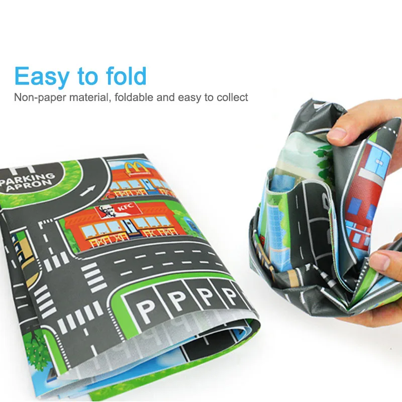 Children Traffic Car Map Road Mat Boy Girls Educational Toy Road Carpet Playmat For Baby Mats Cartoon City Rug Kids Toys Games 4