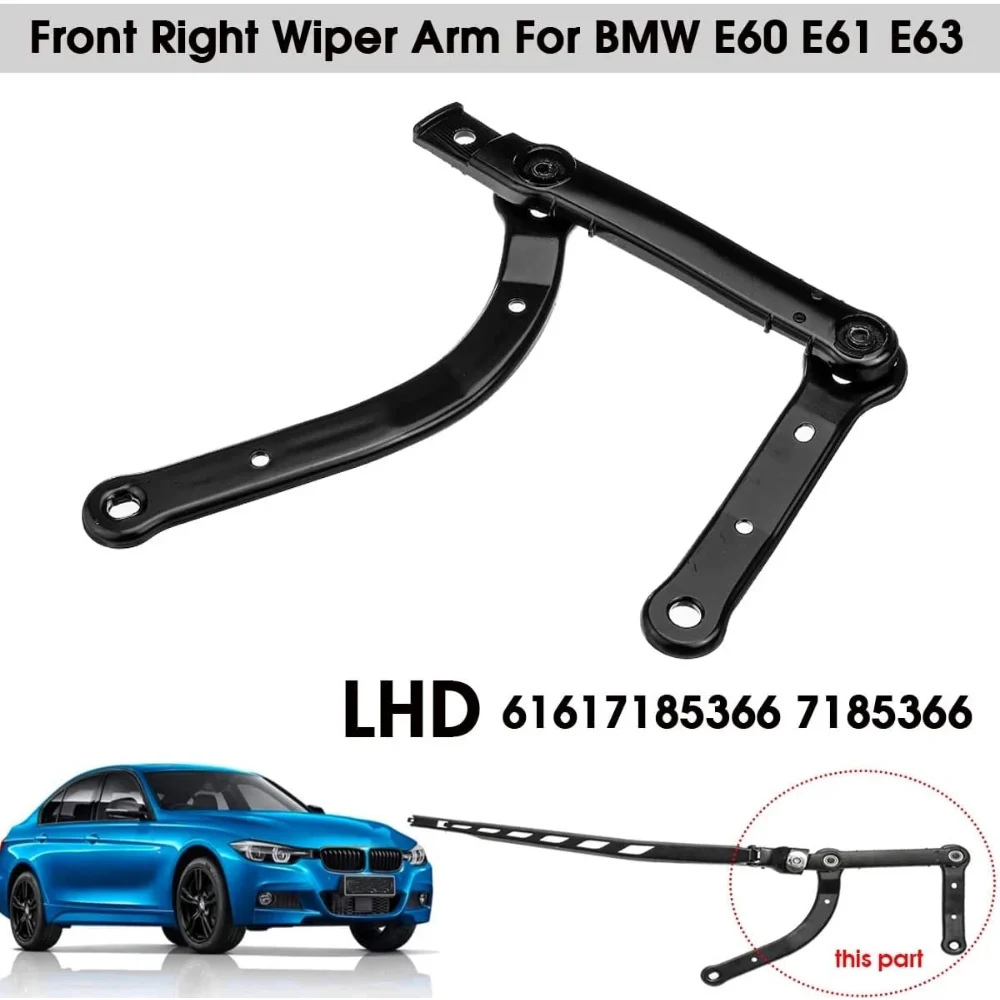 

Car Wiper Arm Black Front Right Passenger Side For BMW E60 E61 E63 E64 61617185366 Car Accessories