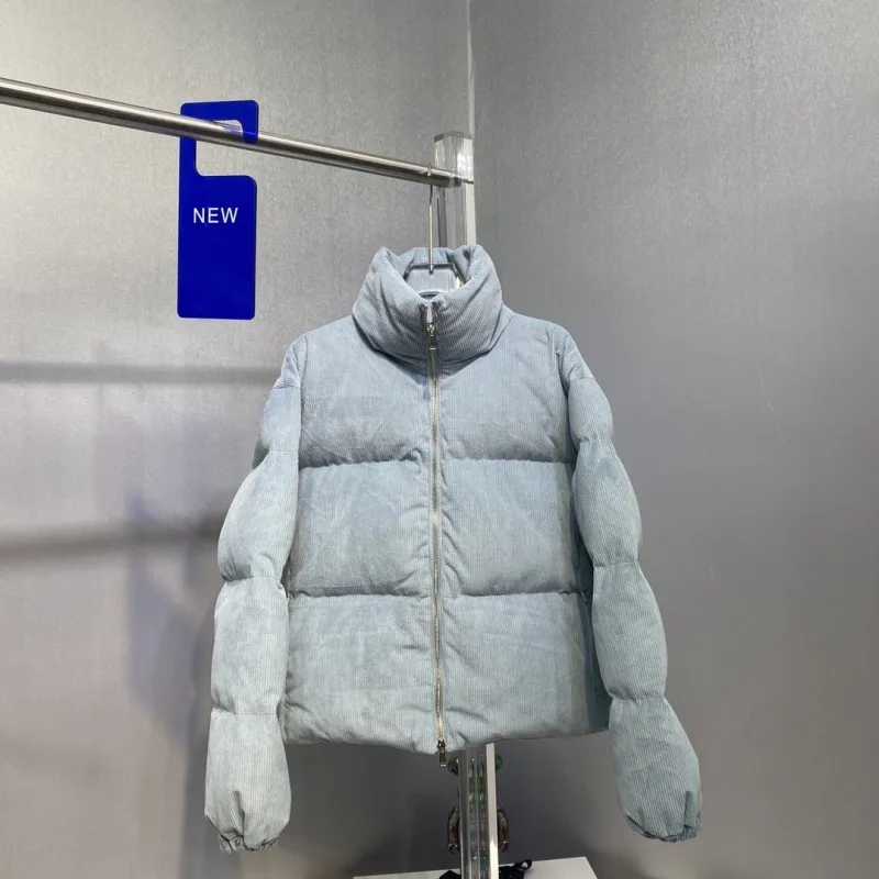 

Autumn and winter female Stand collar Down jacket Y2K Casual jacket corduroy parsnip warm comfort Fashion clothing female coat