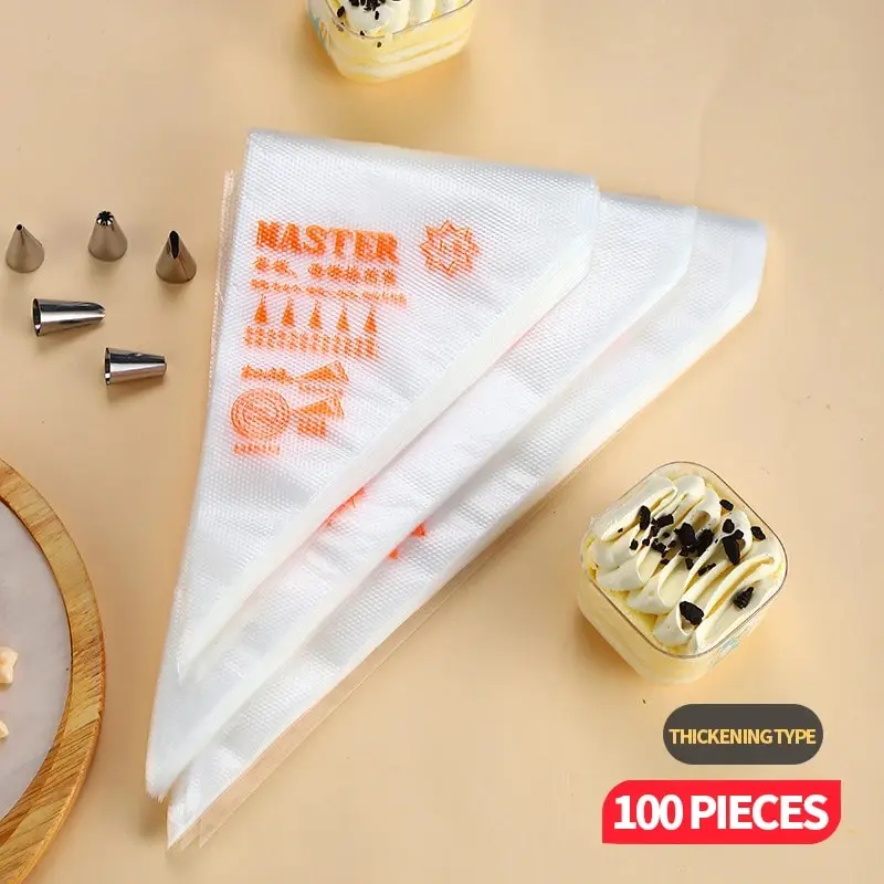Disposable Pastry Bag 100 Pcs Disposable Cream Pastry Bag Cake Icing Sugarcraft Cupcake Piping Decorating Tool