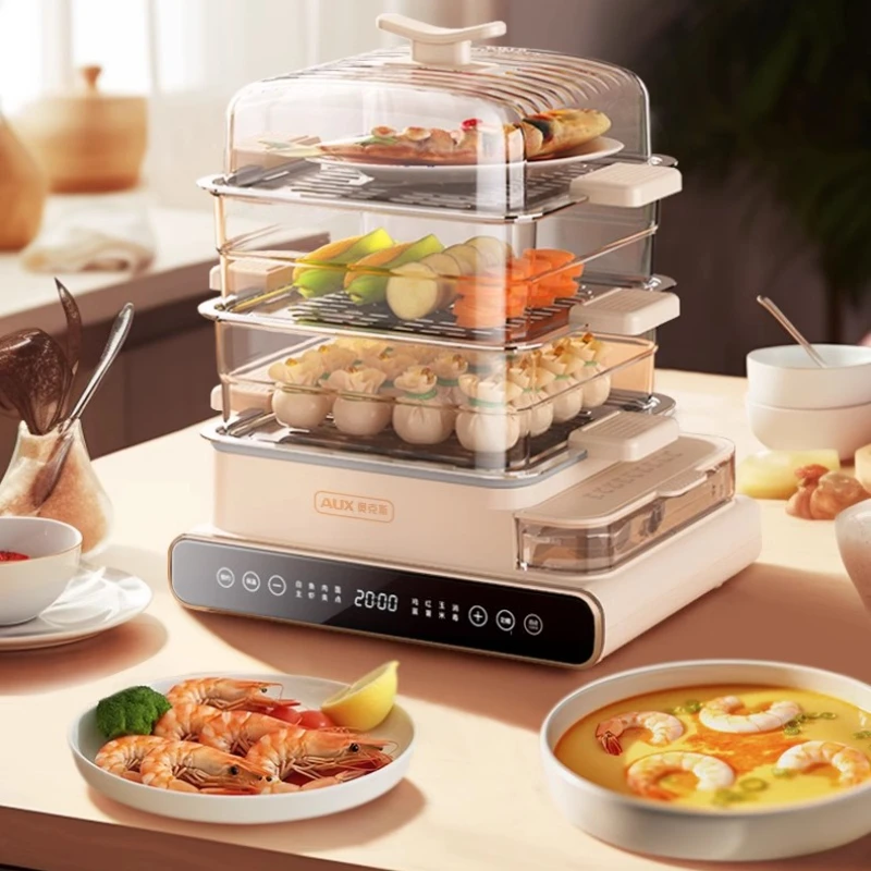 Electric Steamer Multi-Functional Integrated Household Three-Layer Stainless Steel Large Capacity Box Breakfast Machine Timing 3