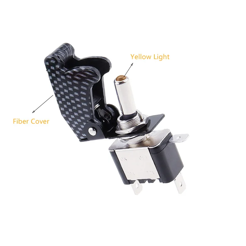 LED 토글 스위치 조명 토글 스위치 제어 ON/OFF + 항공기 미사일 스타일 플립 업 커버 XW, 20A, 12V, 신제품