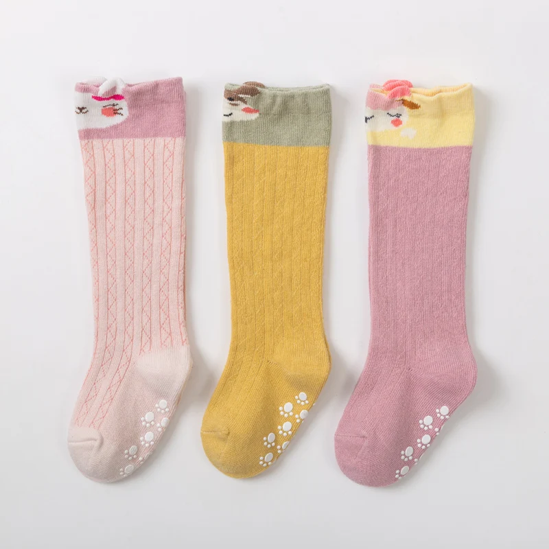 3 Paia/Lotto Calze Per Bambini Primavera Autunno Inverno Calzini Per Bambini A Tubo Alto Per Bambini Calzini Antiscivolo Per Le Gambe Dei Neonati
