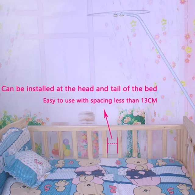 Support universel de filet de berceau anti-moustiques pour lit de bébé, dôme de lit pour bébé et enfant en bas âge, Support de lit amovible 5
