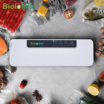 BioloMix 진공 실러 기계, 습식 또는 건식 식품 보호기 포함, 수비드 화이트 및 블랙 무료 가방 10 개