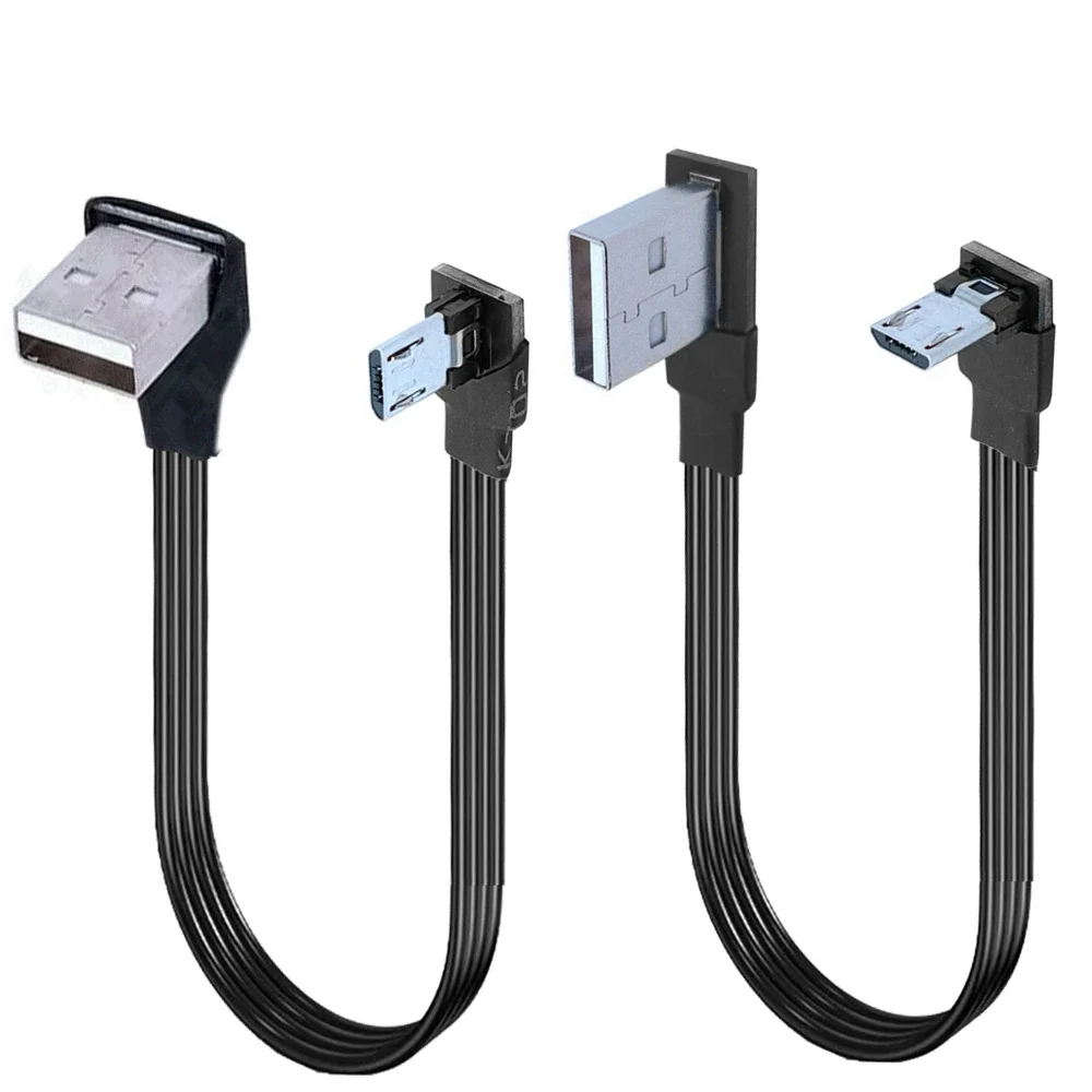 

5cm-300cm super flat flexible straight up, down, left, right angled 90° USB Micro USB Plug to USB Plug Data Cable 1m 2m