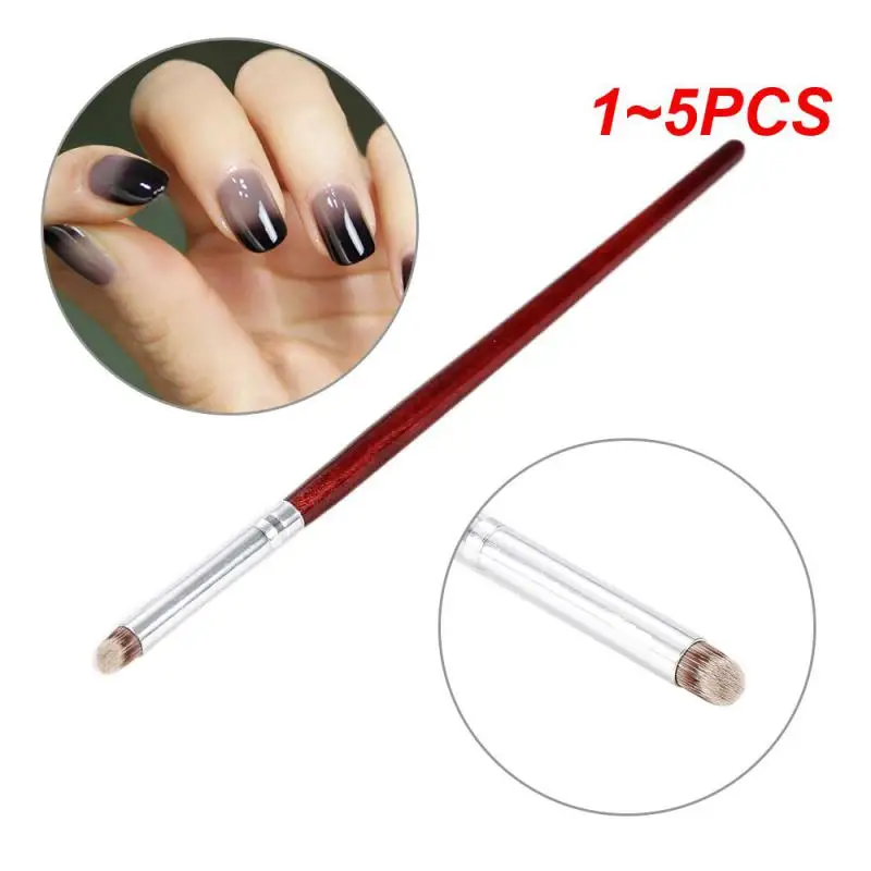1-5 шт., градиентная Кисть для ногтей с деревянной ручкой