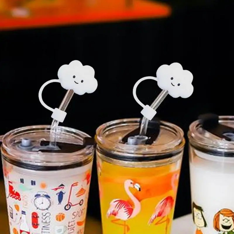 Cloud Shaped Straw Cover Reusable Tips Tumblers Straw Toppers For