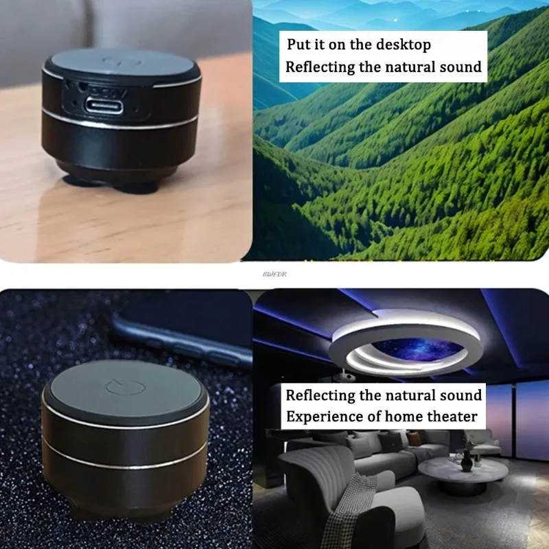 Mini Bone Conduction Speaker Vibration Stereo Audio Digital TWS Wireless Bluetooth Speakers Portable Metal