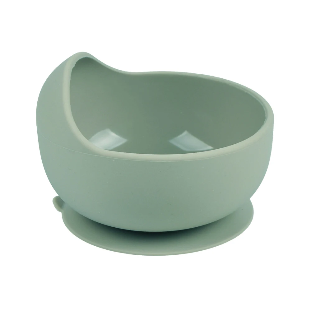 Eco-Friendly Silicone Toddler Suction Plate and Bowl Set with Wood Cutlery