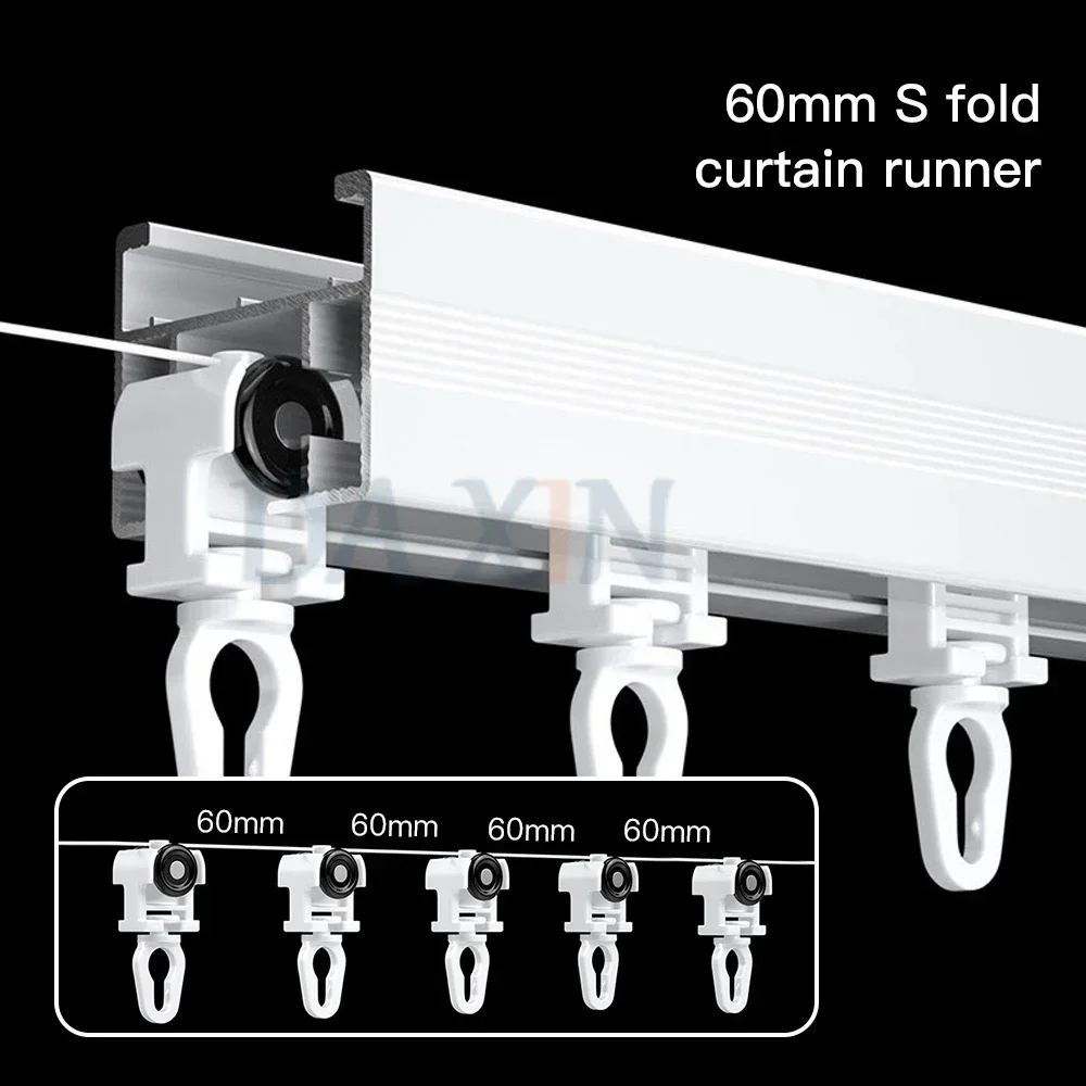 최신 투야 지그비 스마트 커튼 모터 맞춤형 S 웨이브 폴드 전동 트랙 코니스 레일 지원 앨리스 알렉사 스마트 홈용