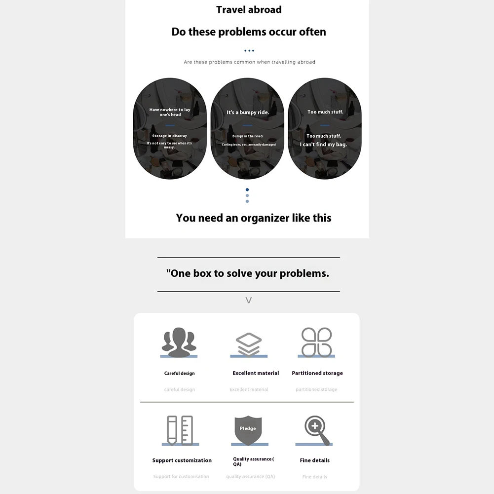 Curling Iron Storage Bag Waterproof Curling Clip Storage Box Multi-Function Hair Clip Storage Bag for Outdoor Travel Commute