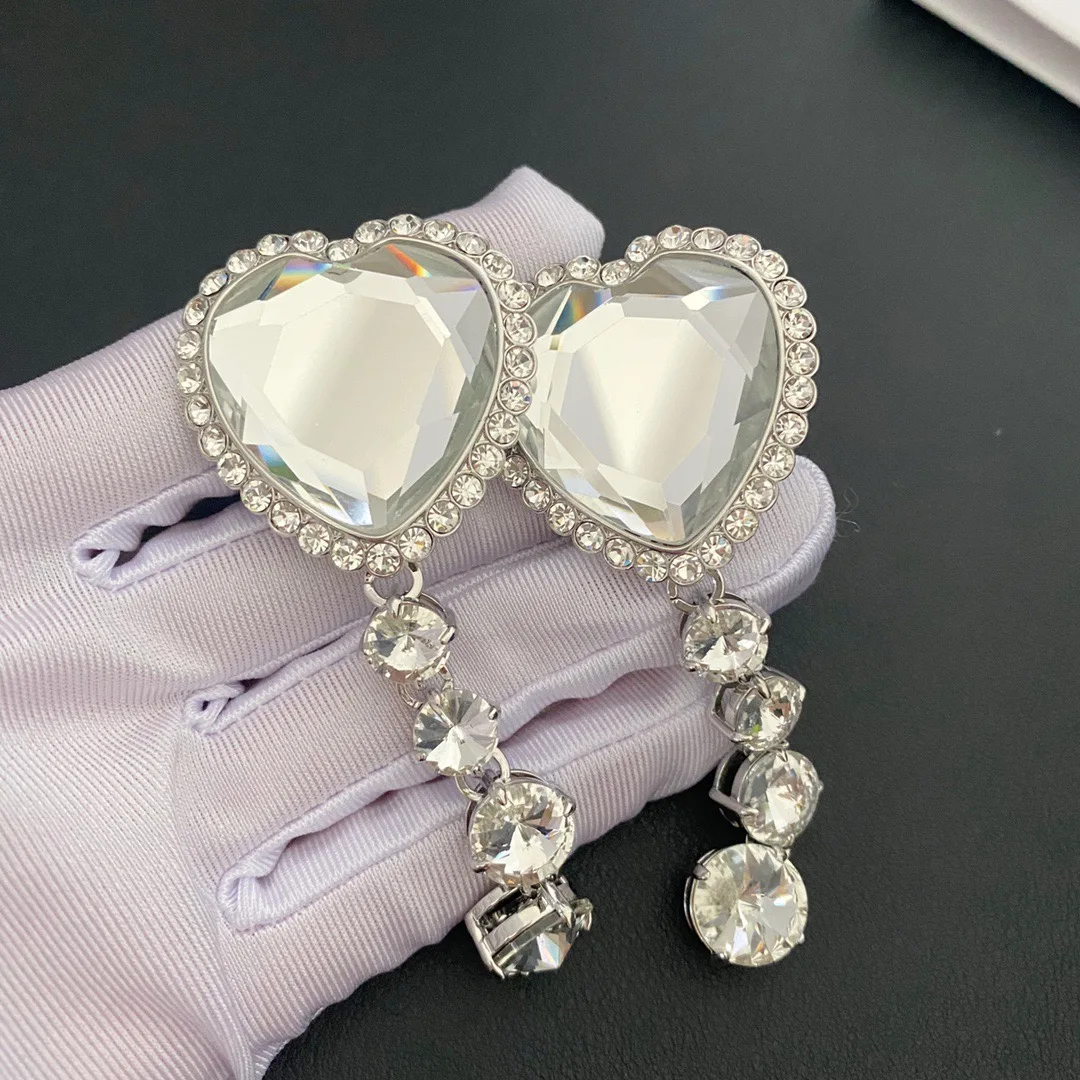 Earrings Light Luxury Retro Heart-Shaped Fringe Ear Clip For Women Aretes De Mujer Pendientes Boucle D’Oreille Orecchini Clip