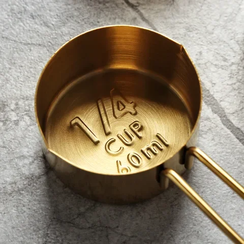 

Rose Gold Measuring Cups Stackable Kitchen Scale Stainless Steel Tablespoons Home Measuring Cups Food Baking Cooking Gadget Sets