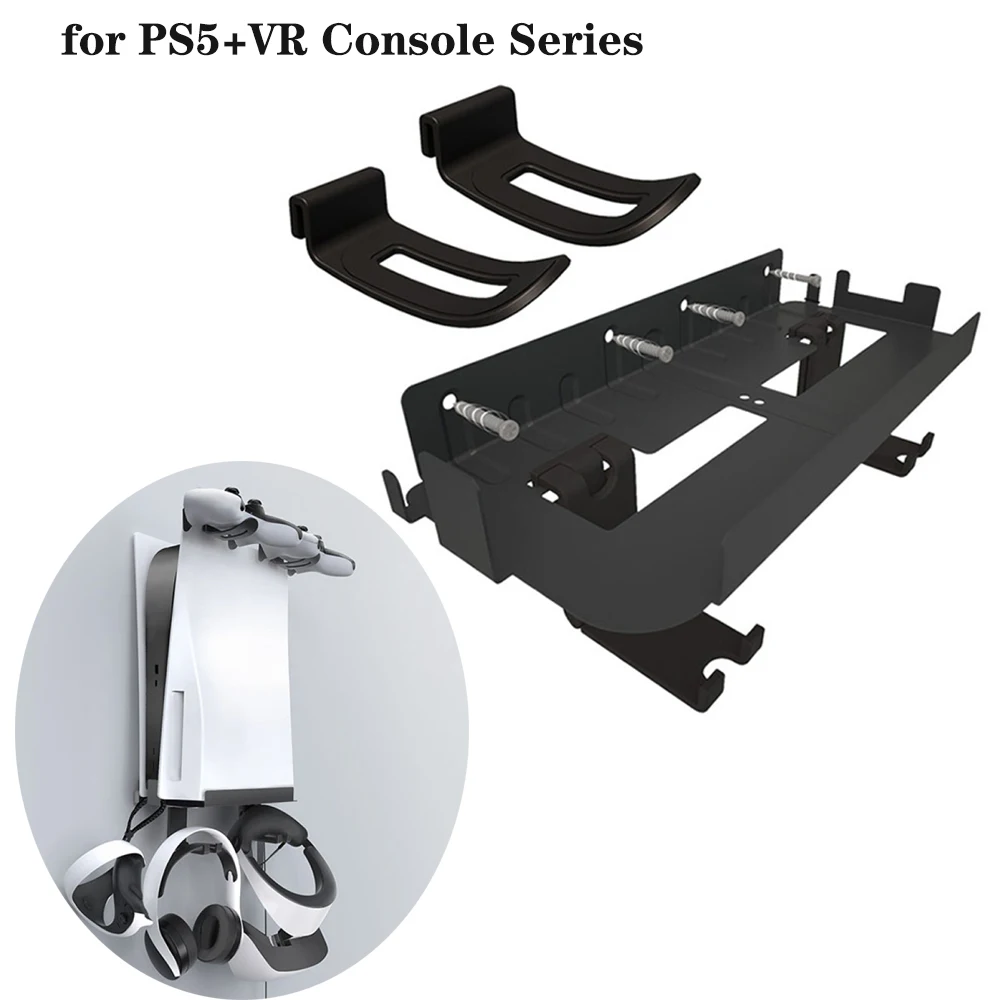 

1 Set Wall Mount Bracket For PS5+VR Console Series Console Wall Mount Holder Game Host Rack Storage Bracket Stand Accessories