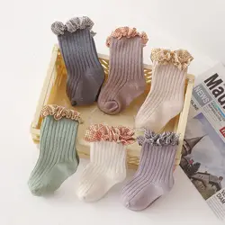 24pairs Lace Ruffle baby Short Socks girls children Plaid Bows Spanish style Socks Knee High Toddler Christmas Sock Leg Warmer