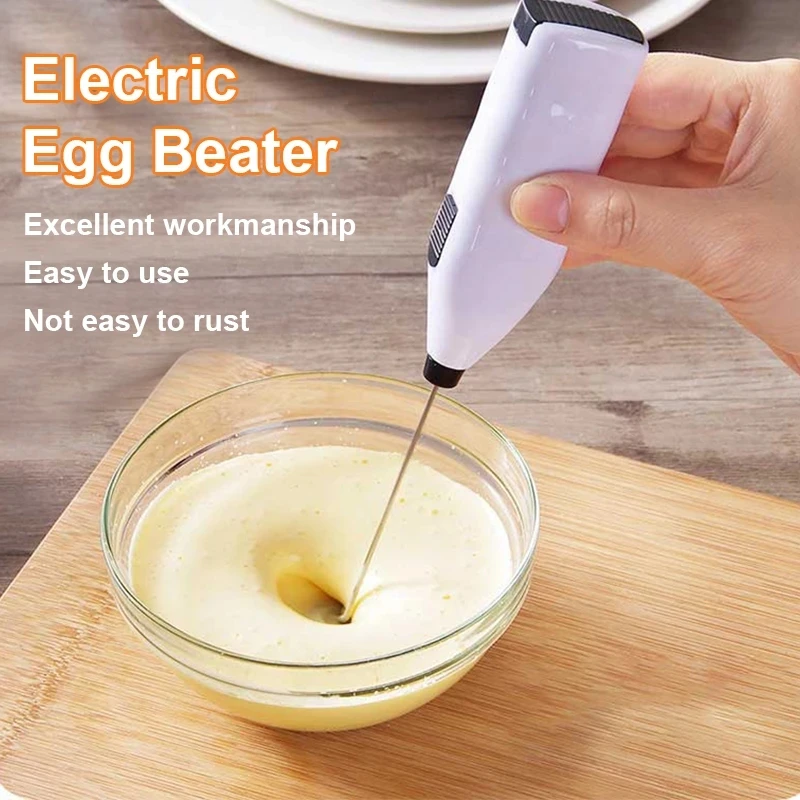 Electric Milk Frother Egg Whisk Beater Battery Powered Handheld Foam