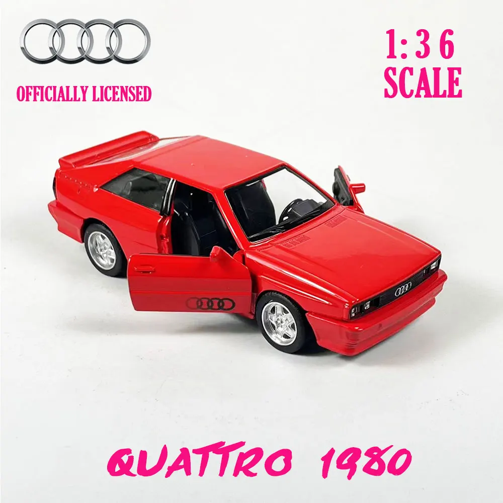 

Модель автомобиля Audi Quattro1980 в масштабе 1:36, копия литая миниатюрная машинка для дома и офиса, интерьерный декор, рождественский подарок, игрушка для мальчика