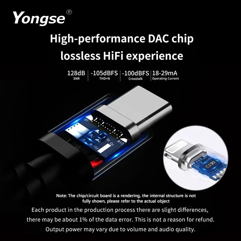 YONGSE Y01 Type-C Light-ning to 3.5mm/4.4mm Chip CX31993 CX31988 C100 Earphone Amplifie Digital Decoder Cable OTG DAC Adapter audio adapter headphone amplifier earphone amplifier adapter audio converter adapter headphone amplifier cable audio converter audio decoder audio converter amplifier headphone adapter headphone audio decoder