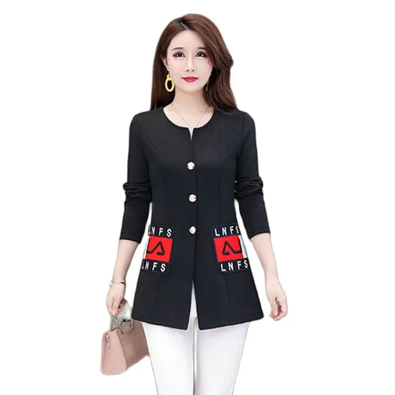

Spring and Autumn Fashion Plus Size Women's Korean Small Suit Jacket Mom Decorates Slim and Long Sleeves with Plus Size Jacket.