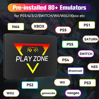 Retro Gaming SSD for Switch/PS5/Xbox/PS4/PS3/PS2/WIIU 80+Emulators Launchbox＆Retrobat＆Playnite 16191 Games Console for PC/Laptop 3