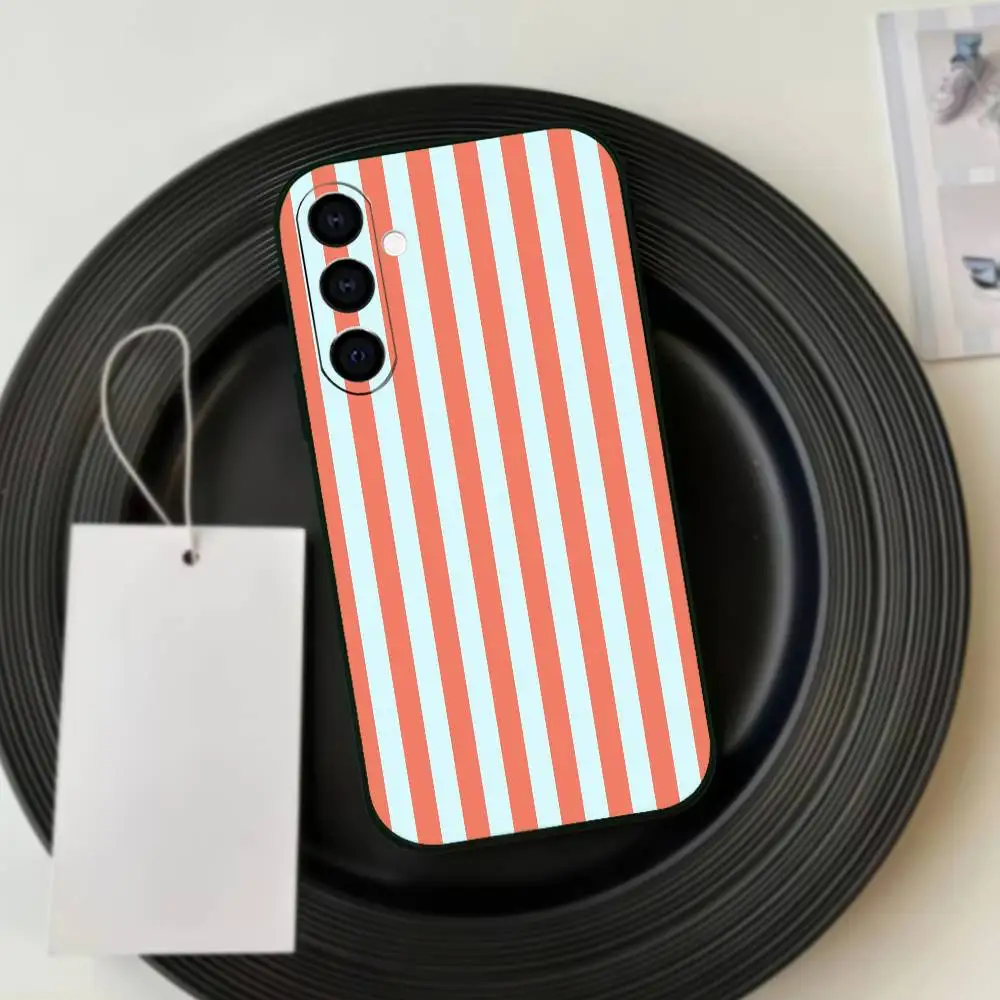 Striped Color-Blocking Art Pattern Silicone Phone Case