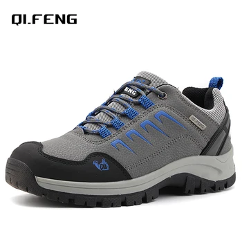 Winter Men Casual Shoes Ankle Boots Women Snow Boots Fur Hiking Shoes Sneakers Waterproof Leather Trekking Leisure Climbing Soft 1
