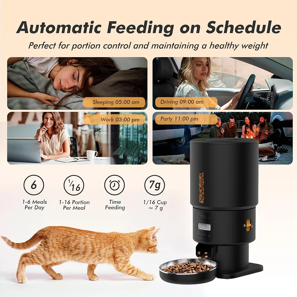 Slimme automatische voerbak hond 8,5L - WiFi app & waterdispenser