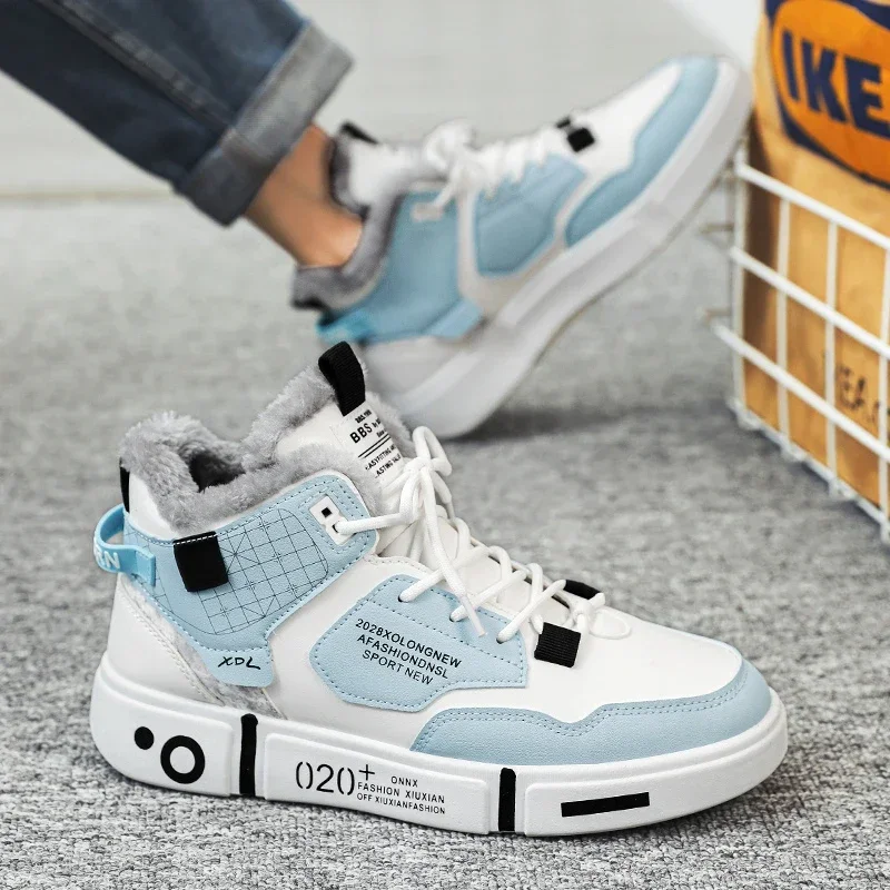 2023 Winter Warm Shoes for Men Lace-up Men's Vulcanize Shoes Flat with Casual Preppy Man's Sneakers Sport Male Fashion Sneakers
