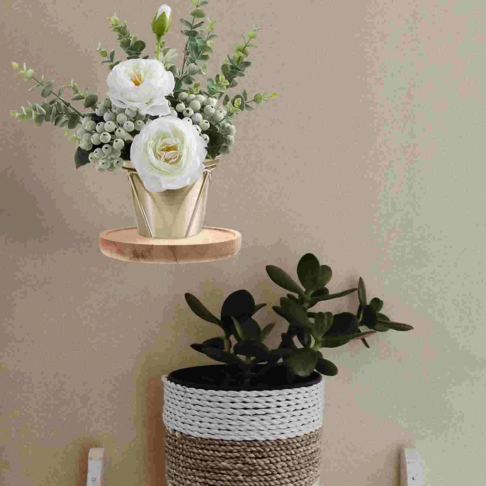 

Round Floating Shelves Solid Deep Wall Diameter Circle Small Plant Bedroom Living Room Kitchen Gold Display Shelves