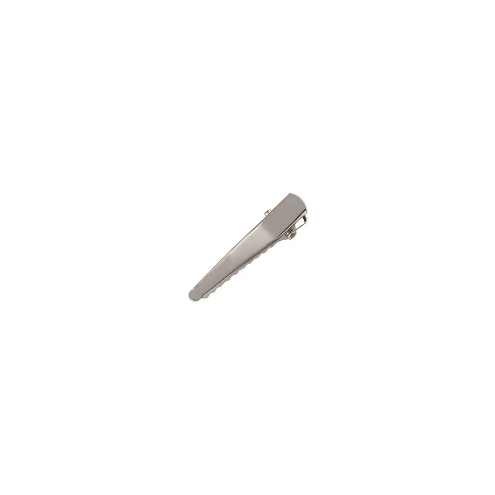 Presilhas de cabelo femininas portáteis prateadas com dentes, estilo jacaré, ferramentas de penteado._voghion.com