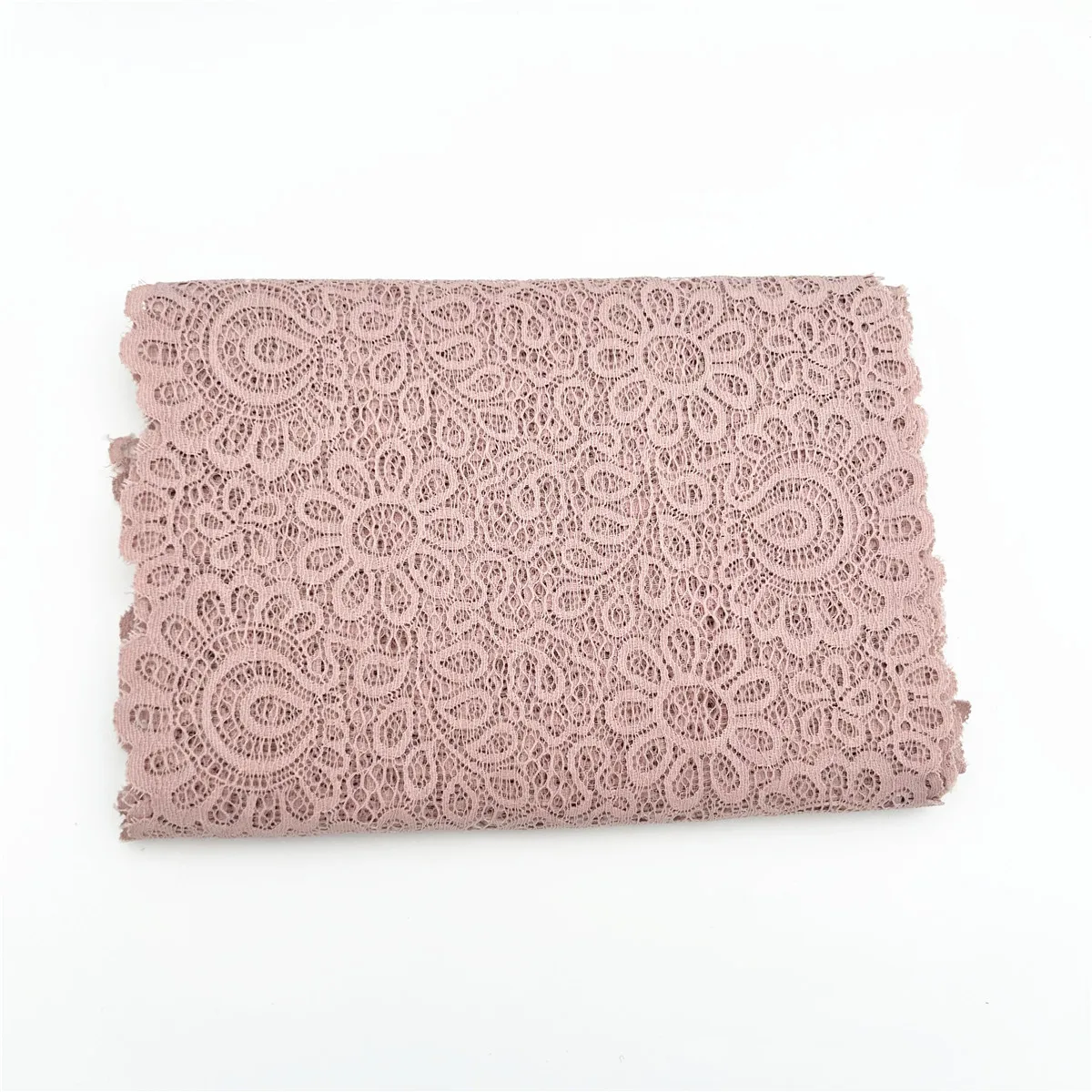 3y/lot Width7 5/8 inch (19.50cm) Blush Pink Elastic Stretch Lace Trim 4