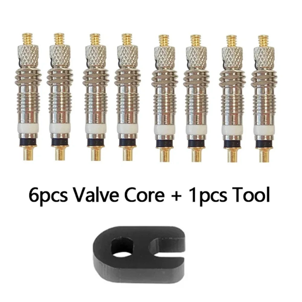 Bicycle Valve Core Remover 6/12pcs Removable Presta Valve Core Bike Replacement Brass Tubeless for Road MTB Bike